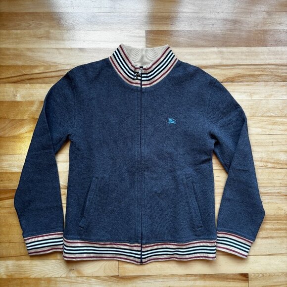 Burberry Women's Grey Striped Zip-Up Jacket – Size S - Picture 2 of 15